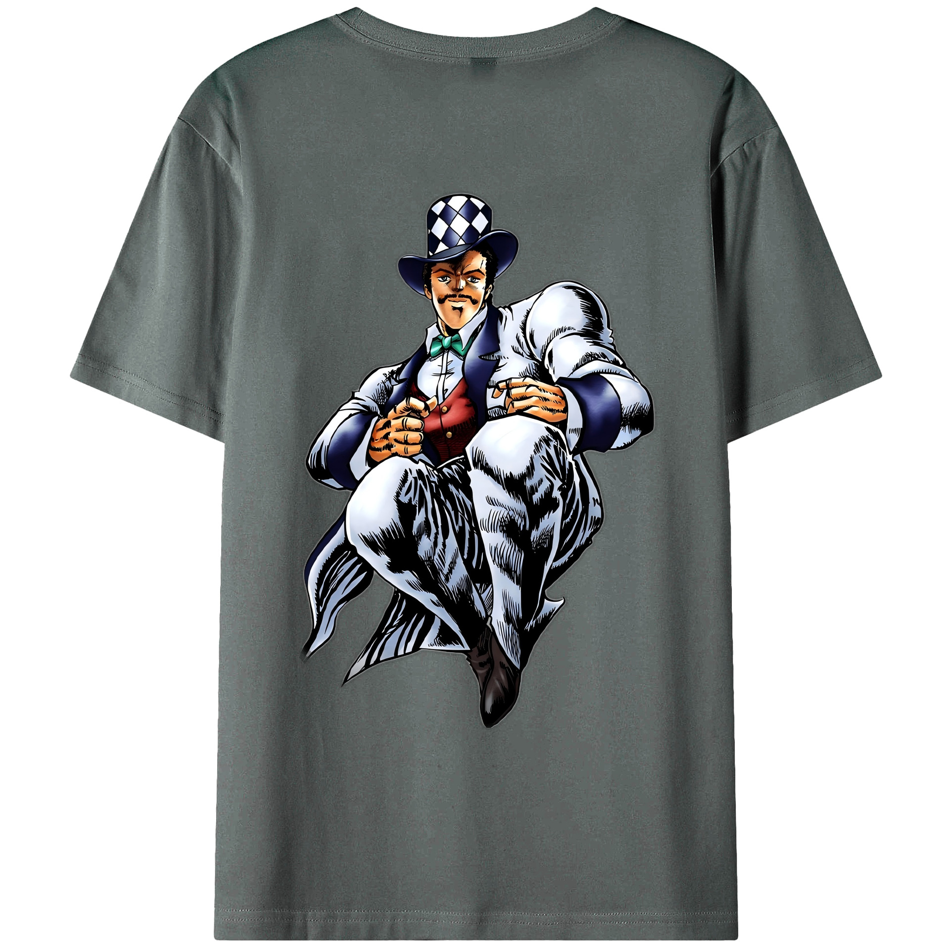 （画像用） ジョジョの奇妙な冒険 ウィル?アントニオ?ツェペリ JoJo's Bizarre Adventure Will Anthonio Zeppeli 綿100％ メンズ半袖Tシャツ（バックプリント） 通気性